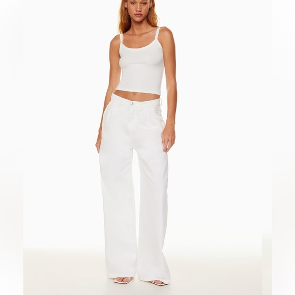 Citizens of Humanity Maritzy Pleated Wide Leg Jean White Size 27